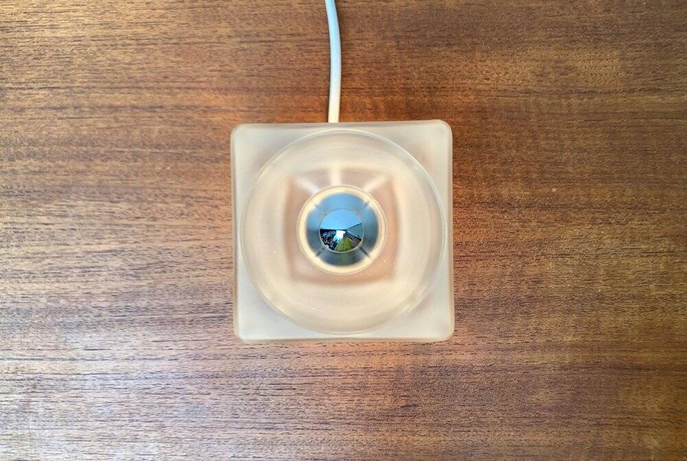 Vintage German glass cube table lamp TA 14 by Peill & Putzler, 1970s.