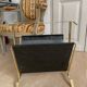 Gold and leather metal magazine rack 1950