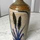 Bottle / soliflore in stoneware artisanal pottery signed "La Roquebrou" 70s