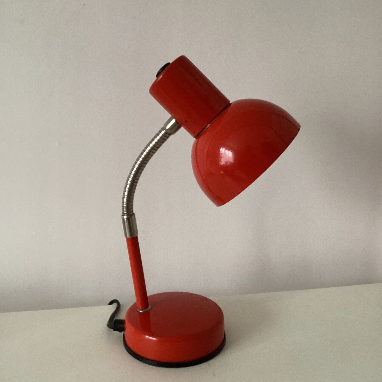 Red metal lamp