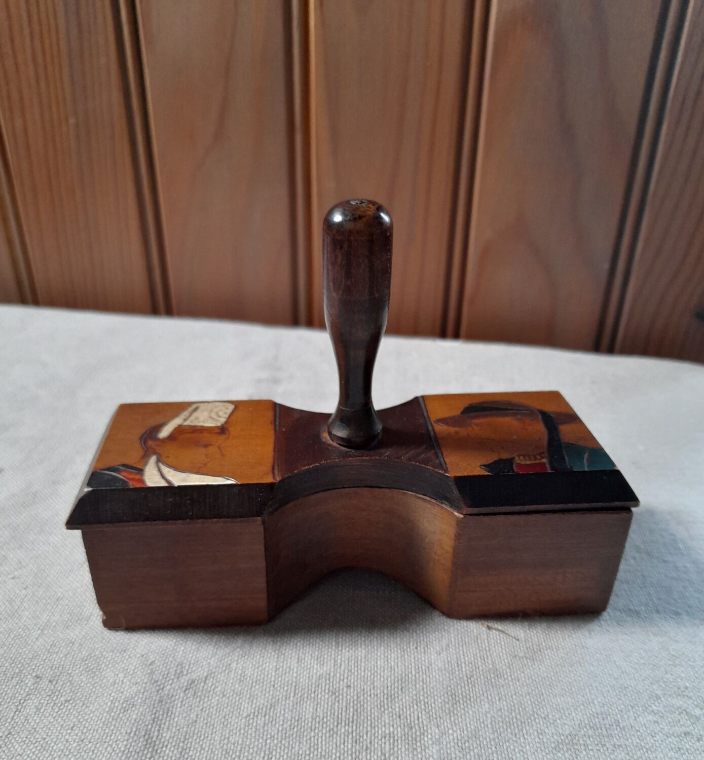 Pepper shaker wood, Breton subjects, vintage