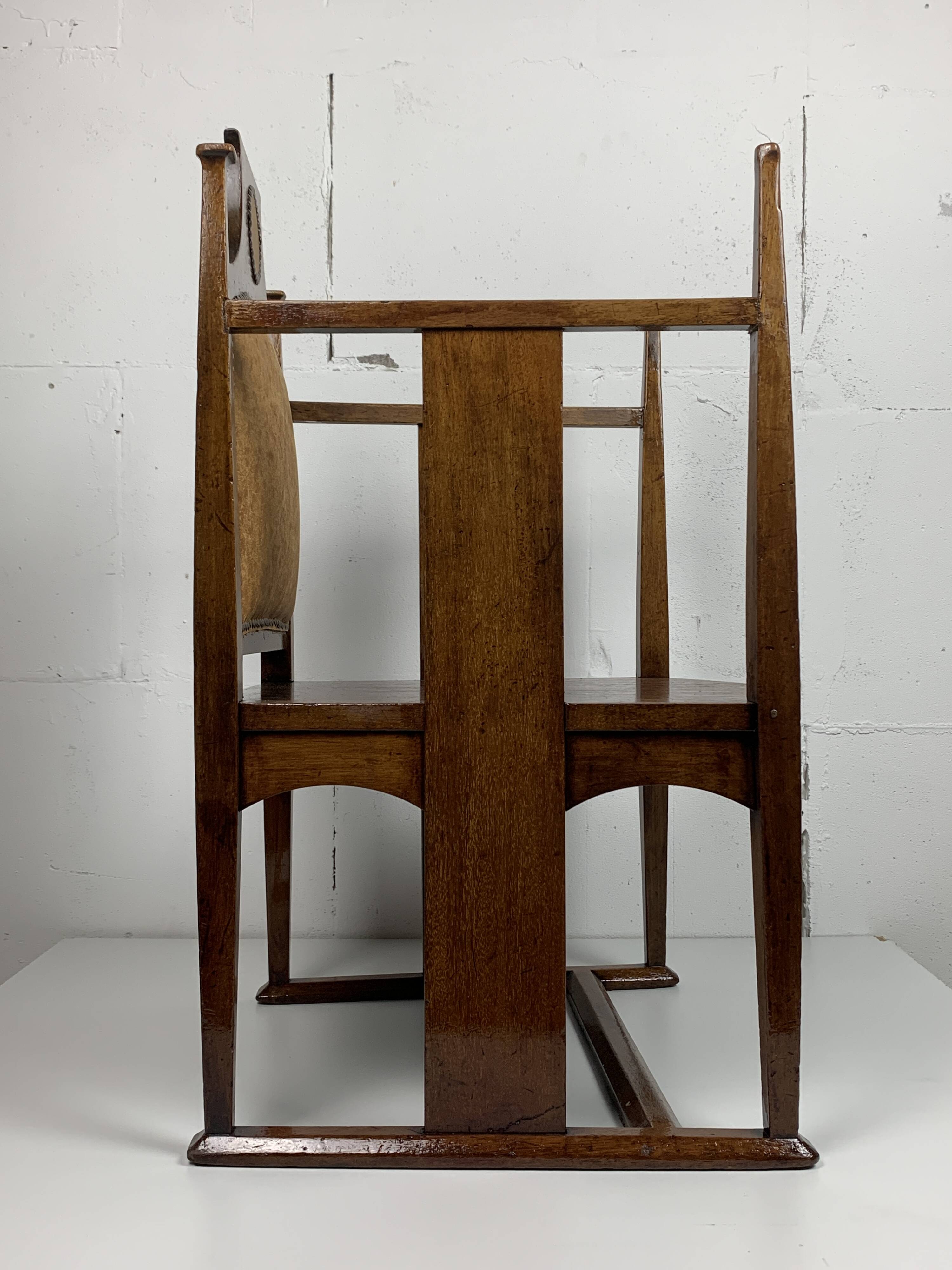 Chaise Arts and Crafts de William Birch par EG Punnett pour Liberty & Co. vers 1900