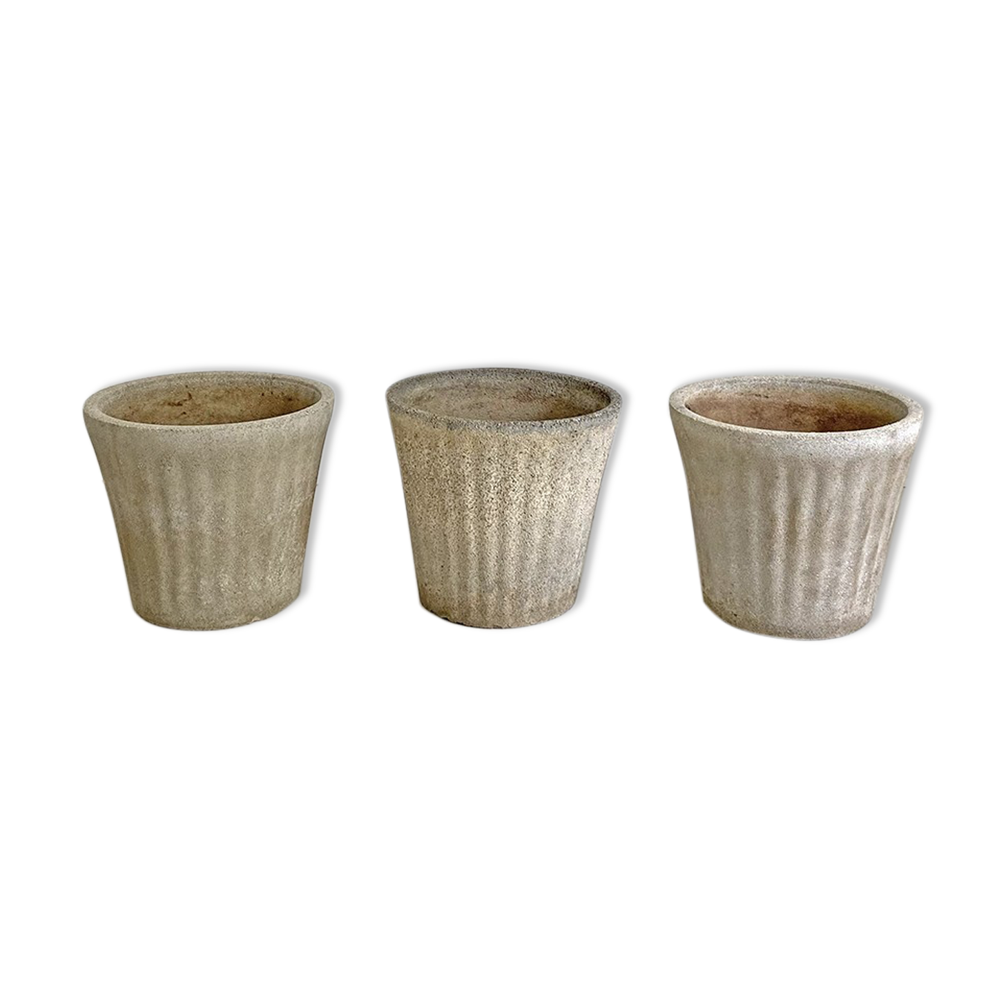 Set of 3 garden pots in Fibrocement 70's