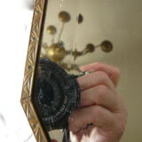 Mirror top art deco chrome bronze