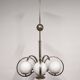 Grand Bauhaus chandelier in nickel-plated brass and opal glass.