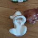Zoomorphic salt and pepper shaker bears in slip