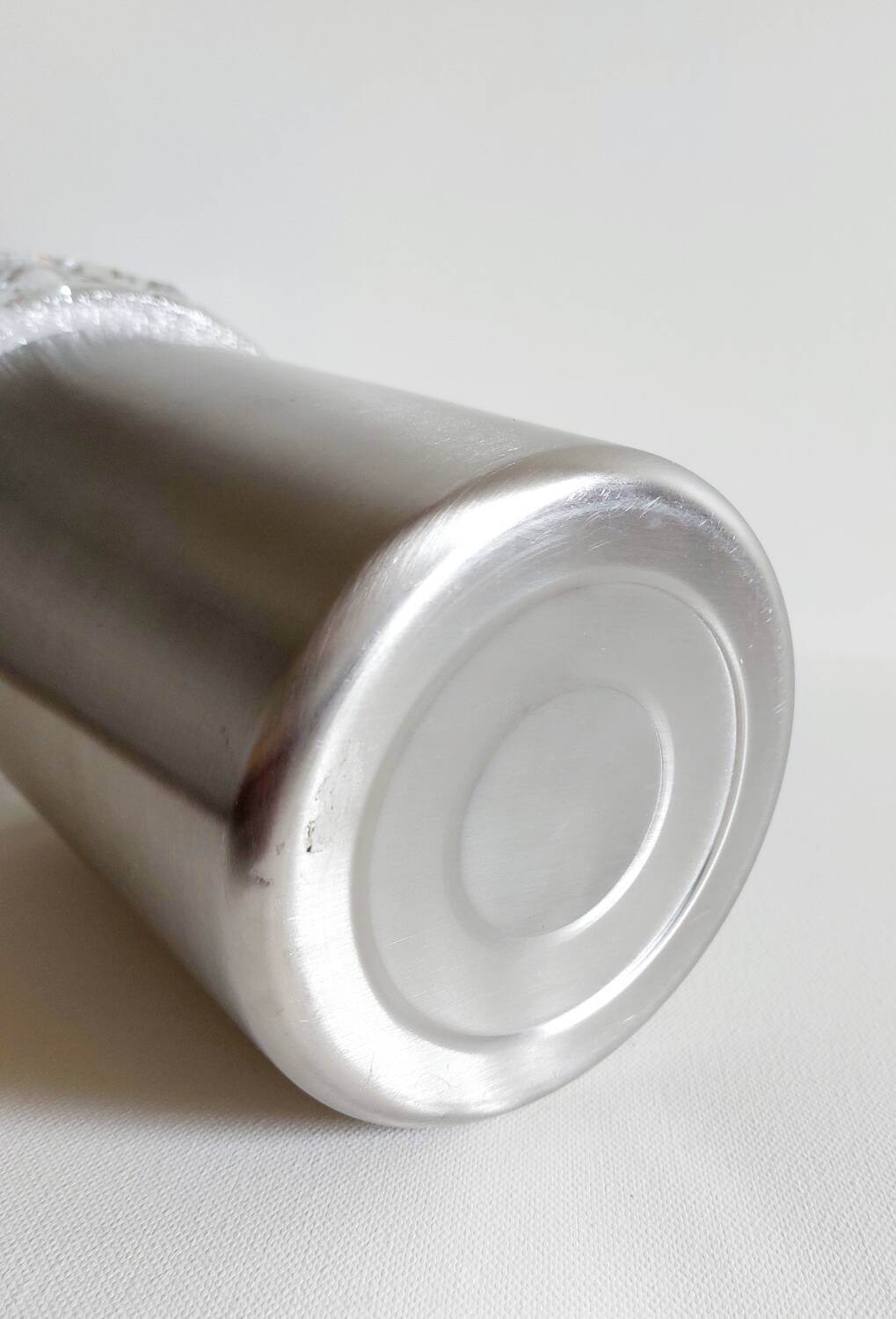 Vintage glass and stainless steel lamp