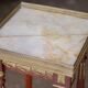 Home / Very finely crafted veneered wooden pedestal. With its marble