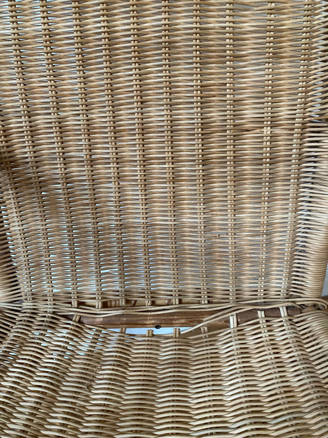 Vintage adult rattan armchair