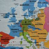 Vintage school map MDI Europe - Second War