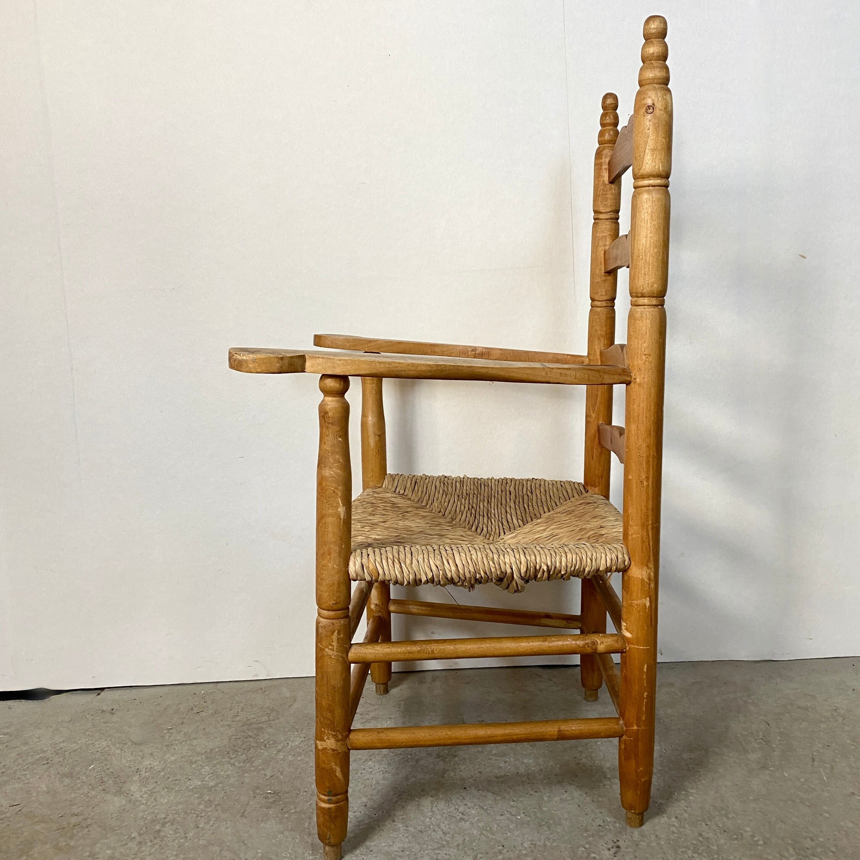 Country straw armchair