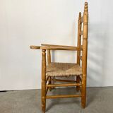 Country straw armchair