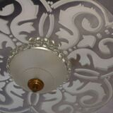 Art Deco chandelier in frosted and mirrored glass, 1940s