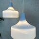 Suspensions opaline vintage – bleu pastel