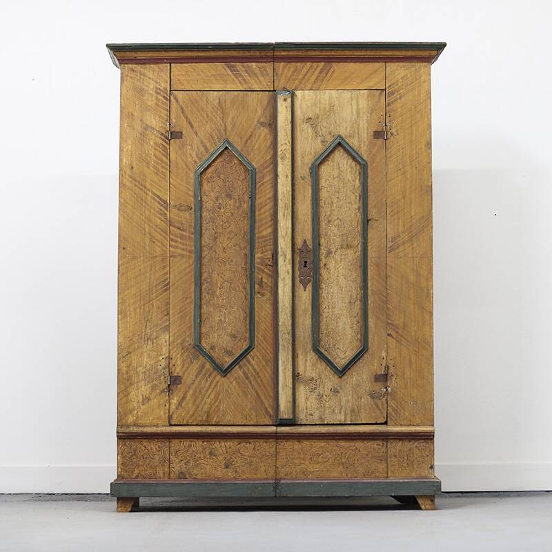 Bridal wardrobe in antique painted folk art