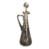 Enamelled glass ewer decanter gold decoration numbered early twentieth art nouveau