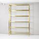 Hollywood Recency Brass and Crystal Shelving, France 70s