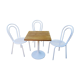 Table de bistrot pied tulipe et 3 chaises bistrot