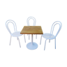 Tulip foot bistro table and 3 bistro chairs