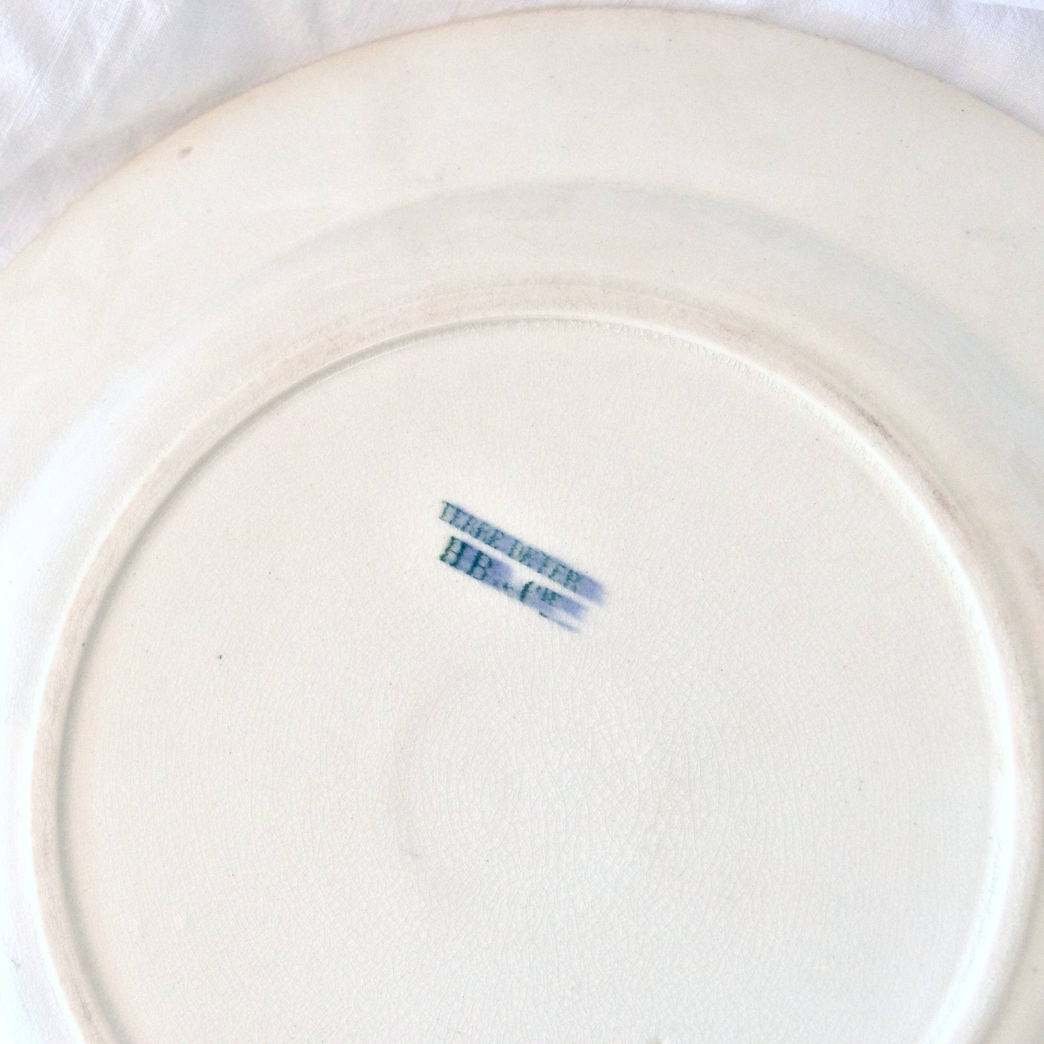 Large 19th century iron earth bird dish Choisy-le-Roi HB & C