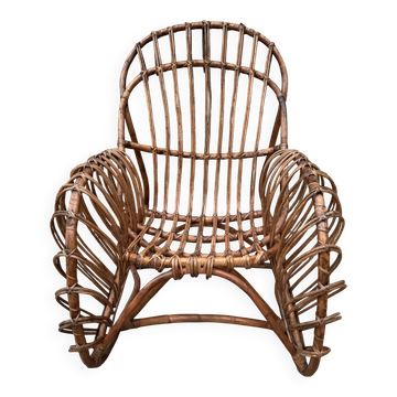 Fauteuil rotin vintage