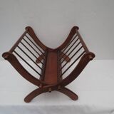 folding magazine rack in solid walnut wood