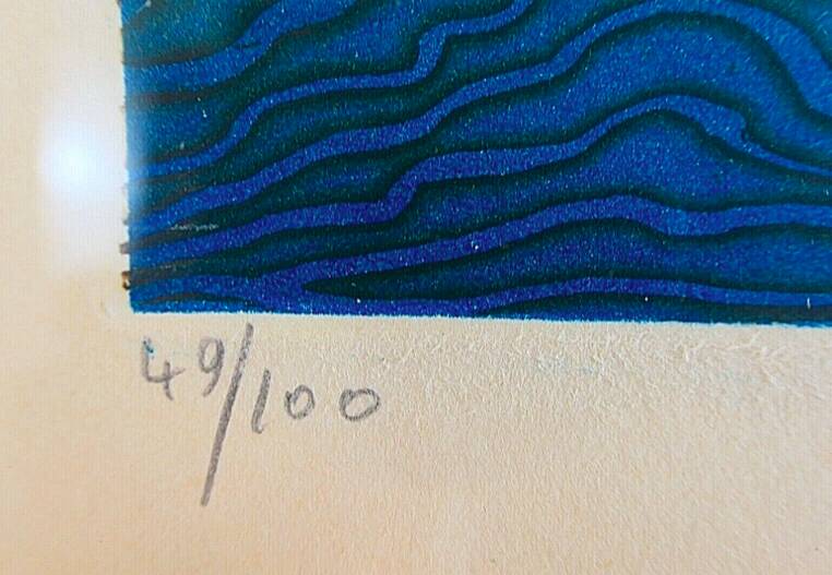 LITHOGRAPHY Nude woman "The board", numbered 49/100 and signed MICHEL MATHONNAT