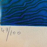 LITHOGRAPHY Nude woman "The board", numbered 49/100 and signed MICHEL MATHONNAT