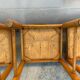4 vintage chairs made of solid wood and woven straw
