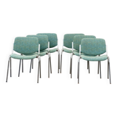 Set of Six Castelli (DSC 106) stacking dining chairs by Giancarlo Piretti from 1965, Italy