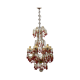 Vintage italian murano glass crystal macaroni beaded chandelier, 1950s