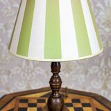 Electric Table Lamp with Green-White Shade, 1950s