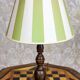 Lampe de table électrique avec abat-jour vert et blanc, années 1950