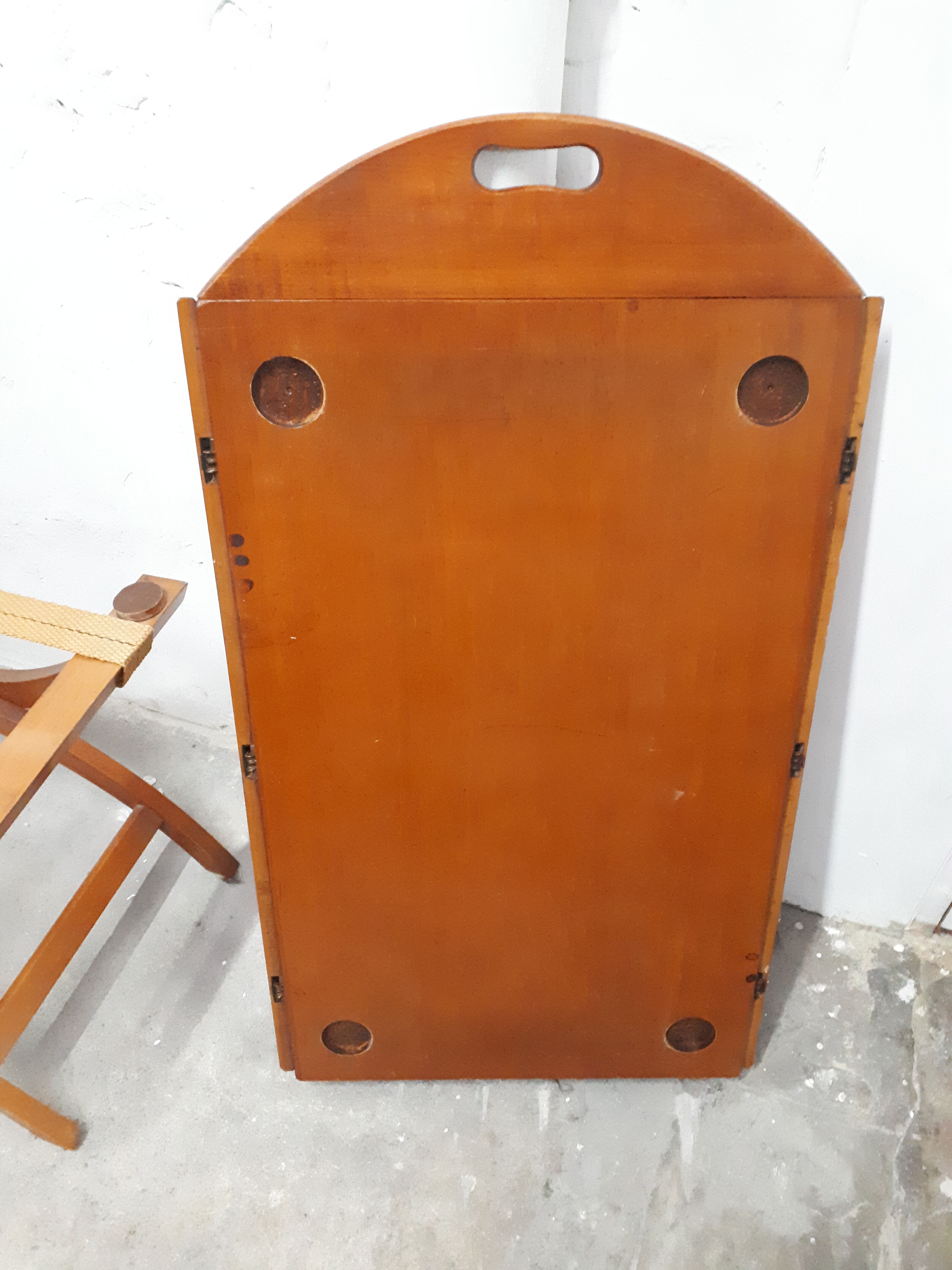 Wooden coffee table removable oval board nautical style