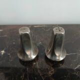 silver-plated salt and pepper shakers - Art Deco period