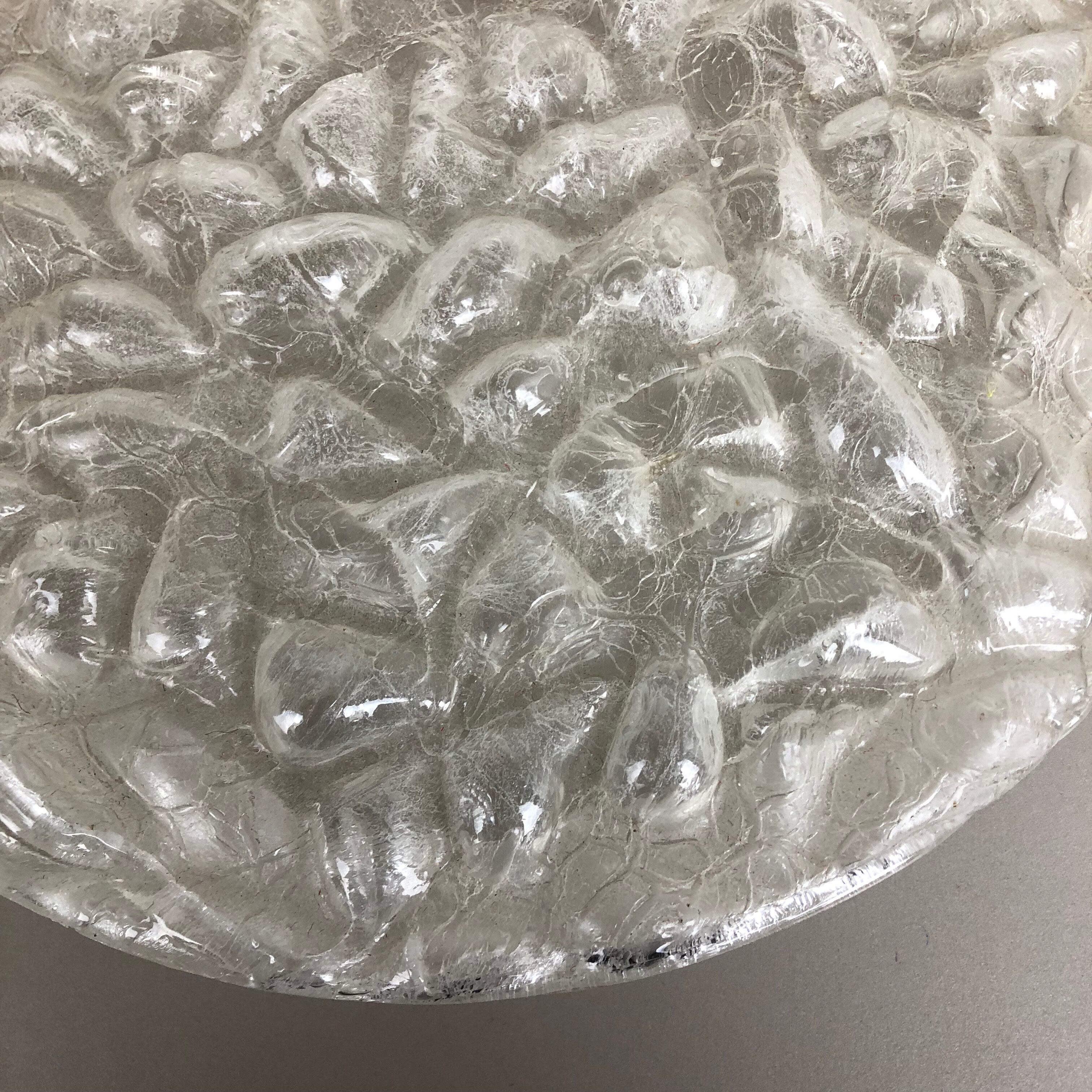 Modernist bubble glass and metal wall light by Doria lights, 1970s, germany