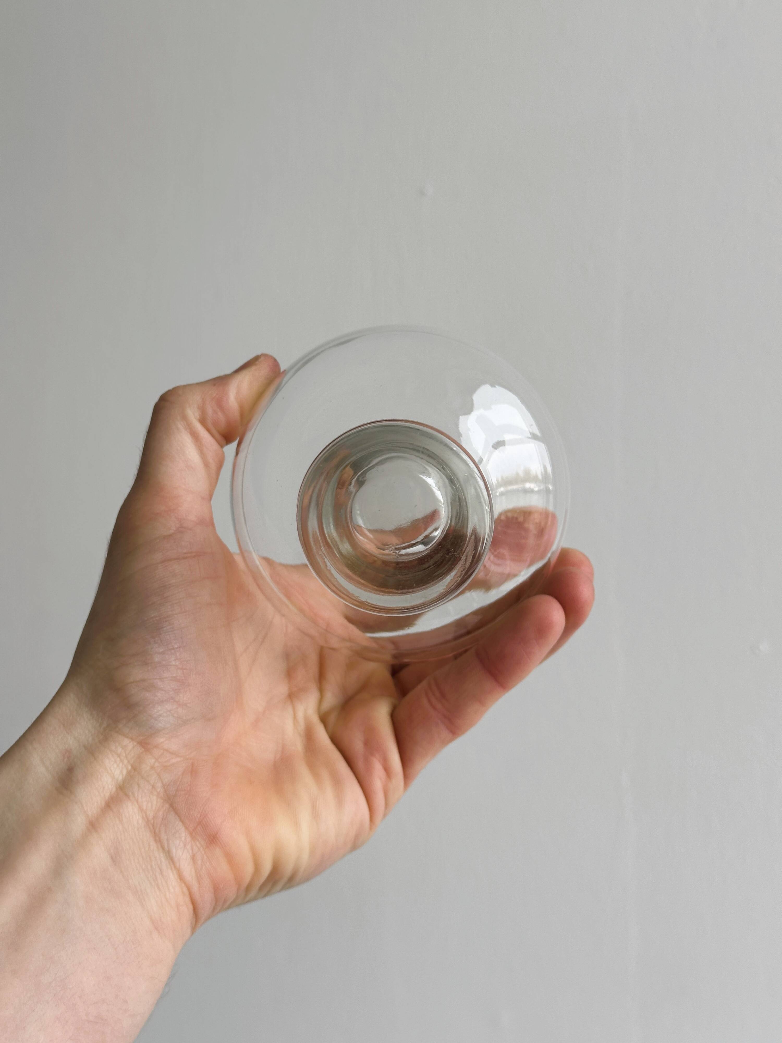 5 verres sur pied en verre épais