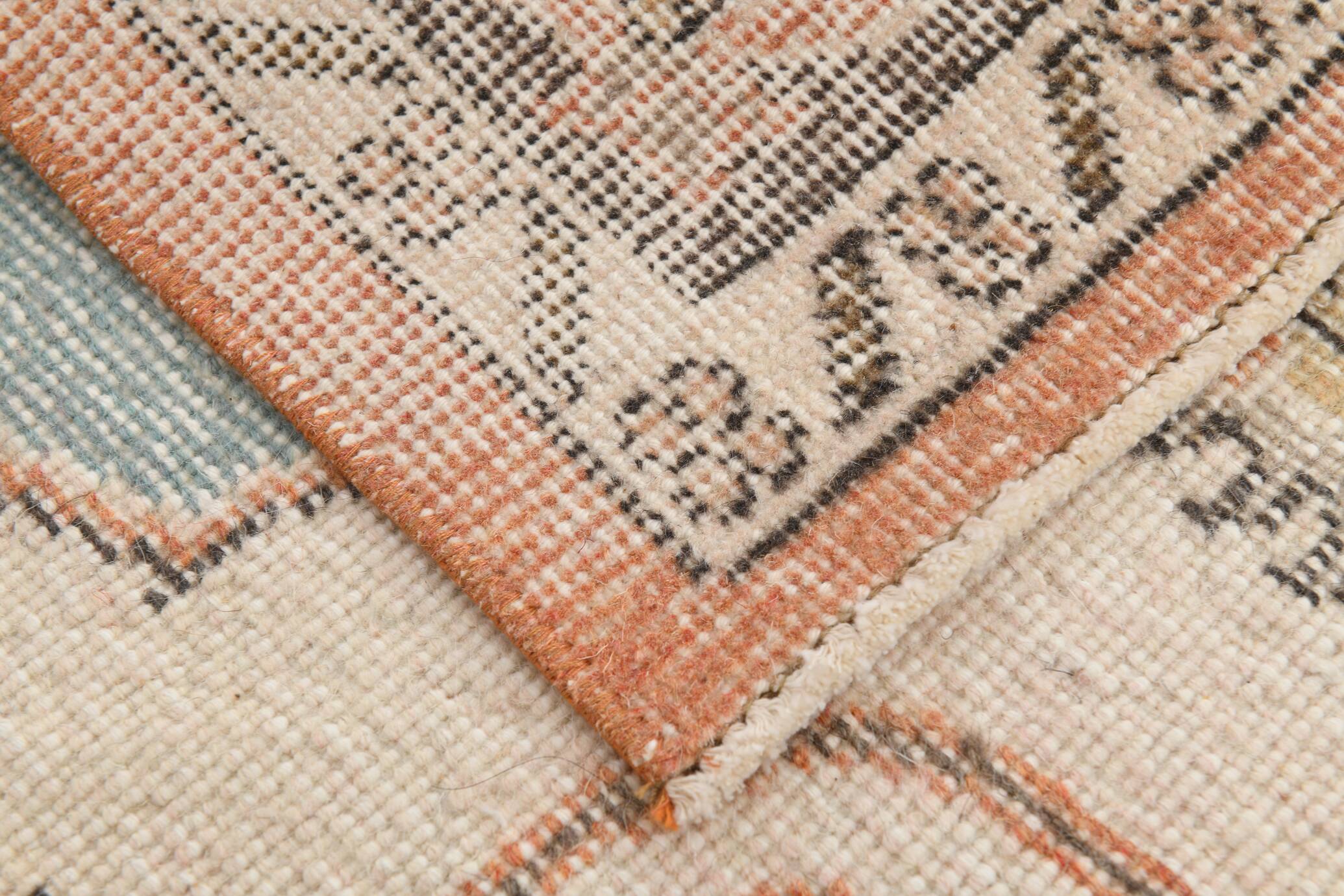 Pale Red & Brown Large Antique Turkish Rug, 157x299Cm