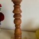Sculptural Totem Candle Holder 40cm - Turned Solid Wood - 70s Spirit / Pear