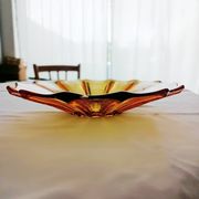 Coupe à fruits en verre ambré