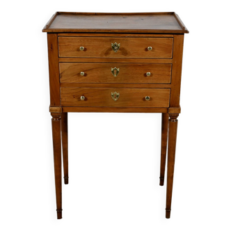 Small Living Room Table in Cherry and Walnut, Louis XVI Period – Late 18th Century