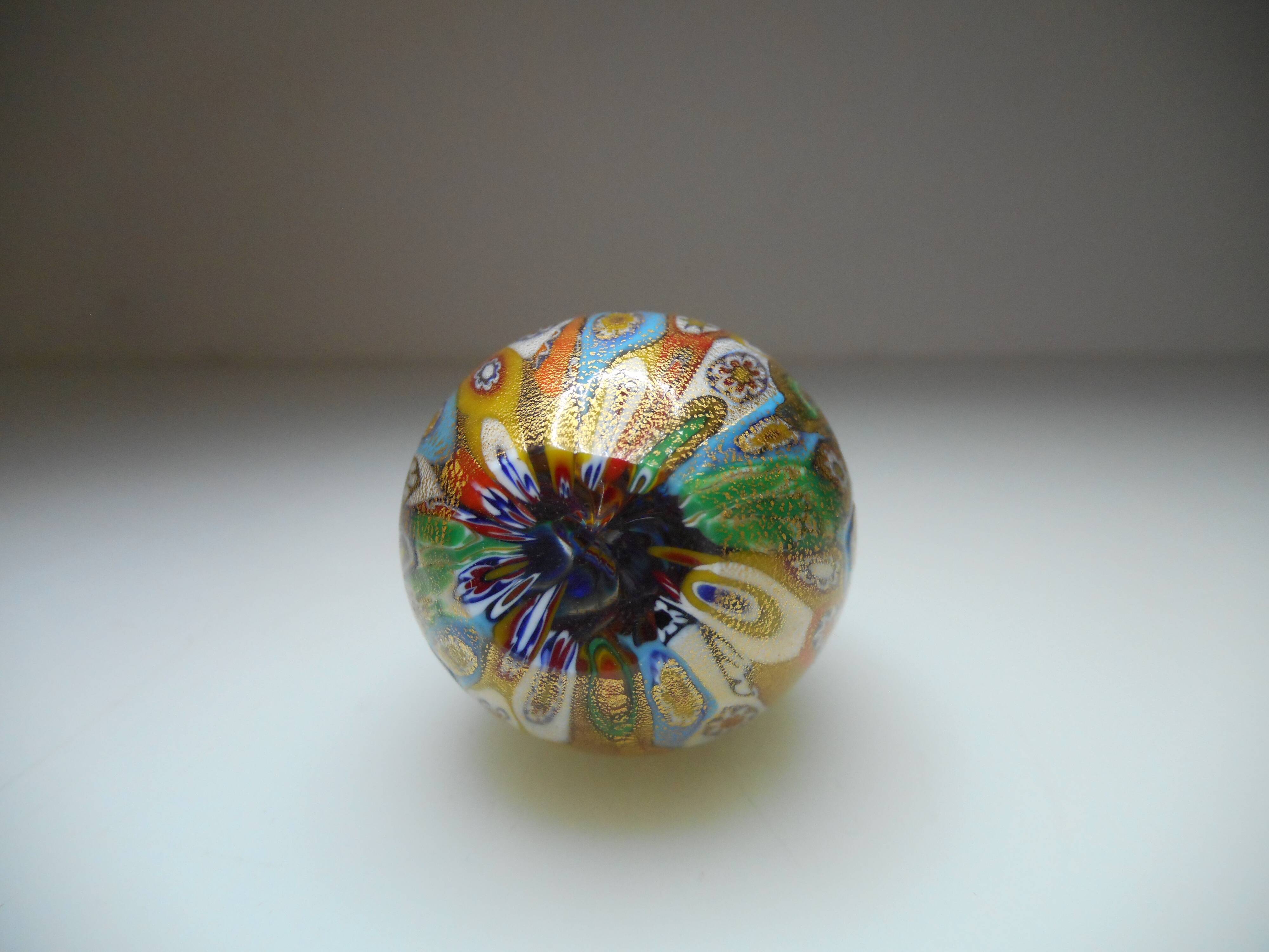 Murano Millefiori egg paper press golden powder