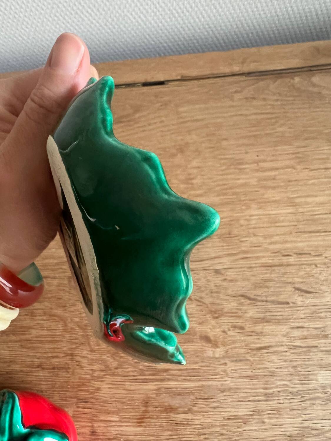 Barbotine set Salt shaker pepper shaker mustard pot