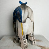 Surrealist box in painted terracotta