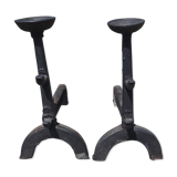 Pair of 19th century cast iron andirons