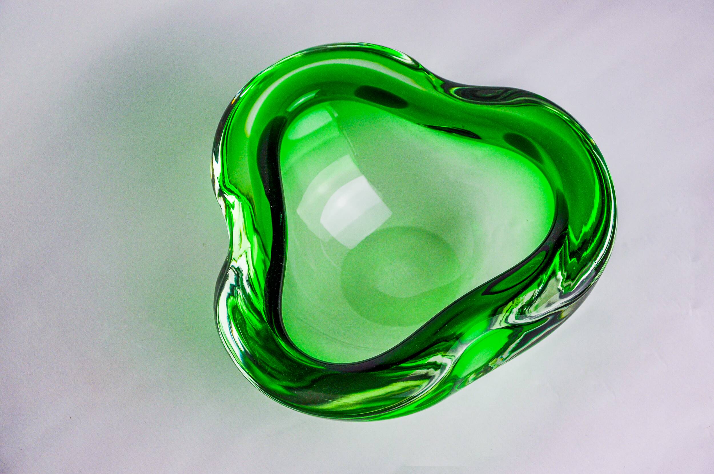 Green Sommerso ashtray by Seguso, Murano glass, Italy, 1970