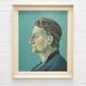 vintage beige frame mint green portrait man