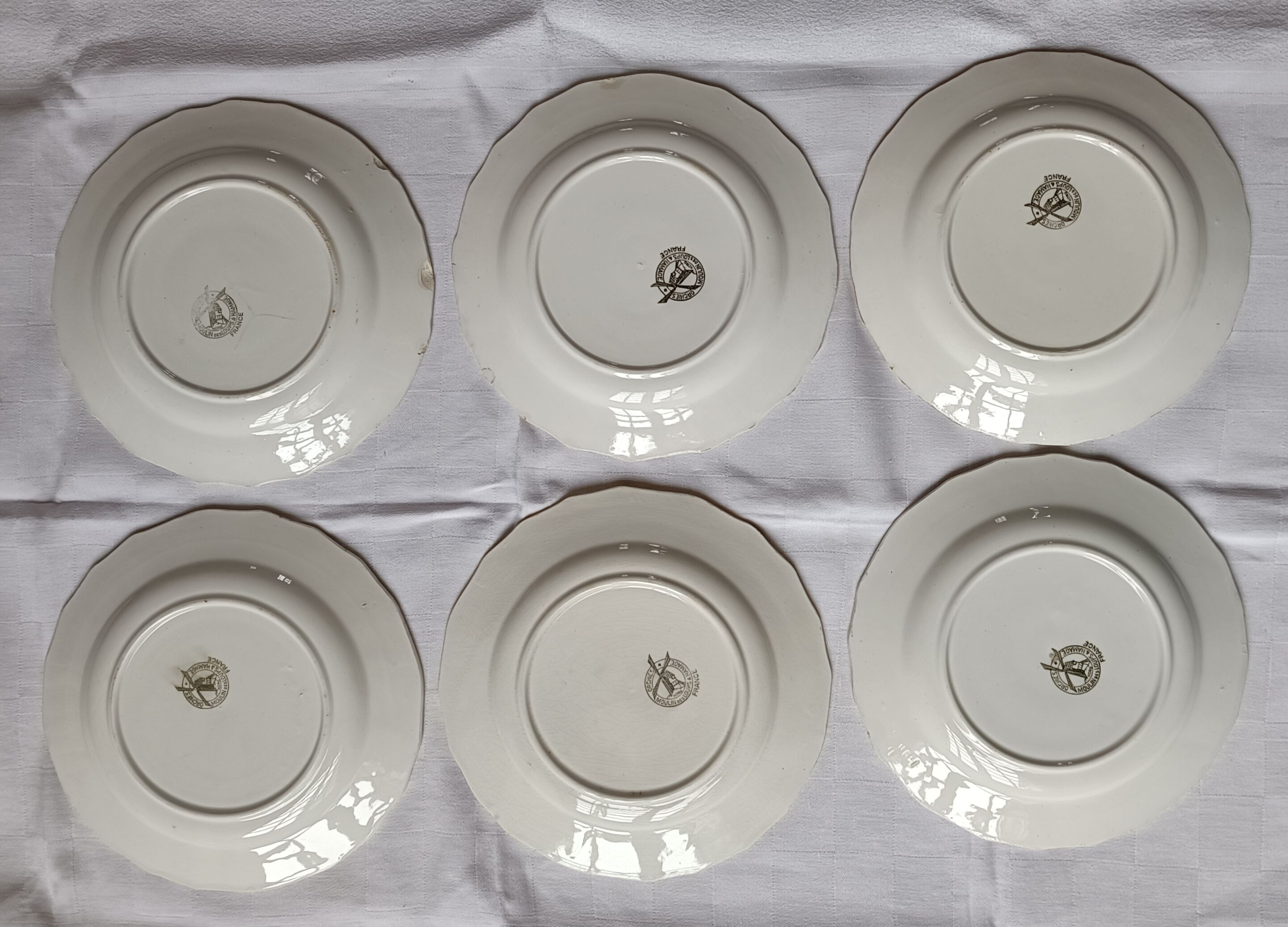 6 dessert plates iron land moulin des loups les chansons