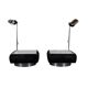 Set of 2 side tables with integrated lamp.