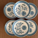 Set of 6 Longchamp blue flower soup plates